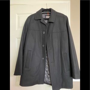 Mens black pea coat